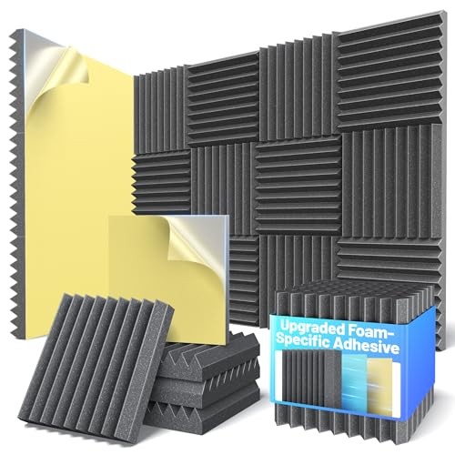 12 Pack Sound Proof Foam Panels For Walls 2”x12”x12” Self 2 Inch 12 Pack Black