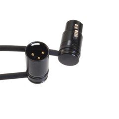 2PC 1M Low-Profile Right-Angle 3 Pins XLR Male to Female Adjustable-Angle Cable
