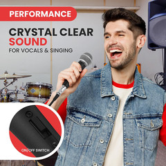 Pyle Professional Dynamic Microphone – 15Ft XLR Audio Cable to 1/4“- PDMIC59