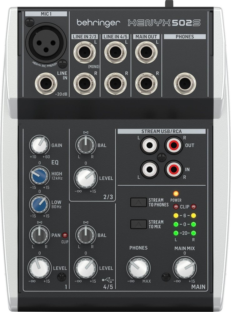 Behringer Xenyx 502S 5-channel Analog Streaming Mixer