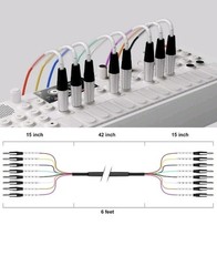 PRORECK 6ft Snake Cable, 8-Channel Shielded Audio Cable 1/4“ TRS, with…