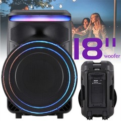 18500W 18“ Portable Bluetooth Speaker Sub Woofer Heavy Bass Sound System & Mic