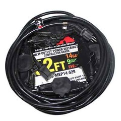 2 ProX 52 ft lighting Stage Power Multi-Outlet Stringer AC 3Prong Outlets 14 AWG