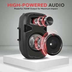 Pyle Active + Passive PA Systems – Dual 8inch 700 Watt Max Power Output Speak…