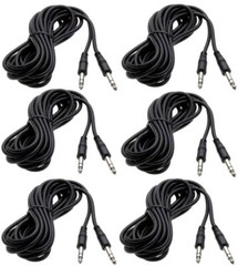 6 Pcs 10Ft 1/4″ Stereo TRS Male to Male Guitar Mixer Instrument Cable 10′ Ft Lot