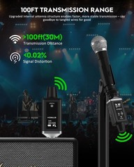 M3 UHF Wireless Microphone XLR Transmitter and Receiver 16 Channels, 164 ft R…