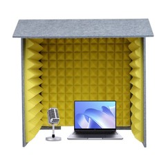 Desktop Soundproof Booth 24″ Vocal Recording Shield W/ Foam Panel For Mic Studio