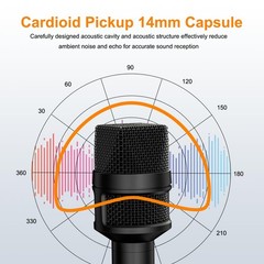 Wireless Microphone 48kHz/24bit Audio for iPhone & USB-C – 15H Battery, Podcast