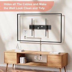 in-Wall TV Cable Concealer Kit with Recessed Power – 2 AC Outlet, 9ft White