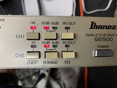 IBANEZ GE1500 VINTAGE RACK MOUNT 2 CHANNEL GRAPHIC EQUALIZER MISSING 2 SLIDERS