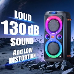 GCZ BT302 Dual 6.5″ 160W Party Speaker, Bluetooth 5.3 Wireless, 2.1-Channel