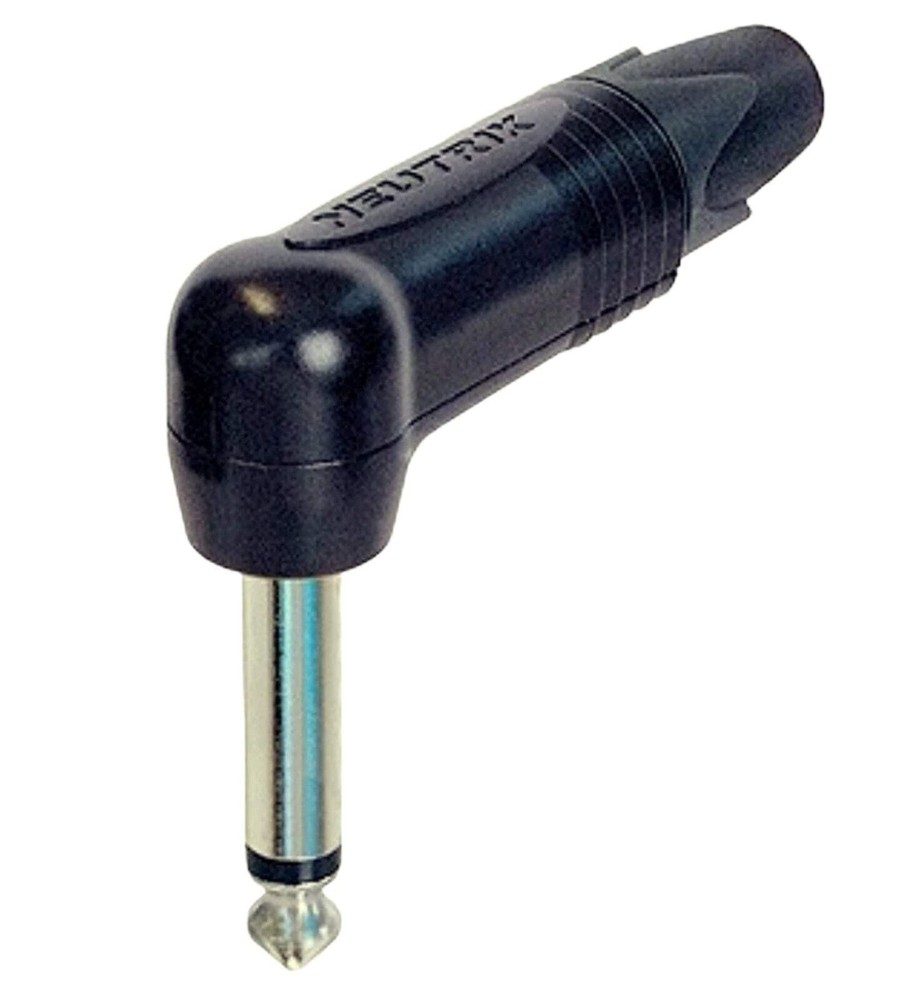 Neutrik NP2RX-BAG Mono Right Angle 1/4 6.35 mm Speaker/Guitar Plug Silver/Black