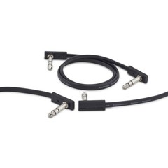Rockboard Flat Patch TRS Cable, 15 cm 6 in, Black 2-PACK