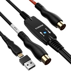 4.5FT MIDI to USB Type-C Cable for Piano Keyboard & Music Instruments