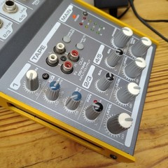 TAPCO Desktop Mixer, Yellow W/AC Adapter Mix50 Working