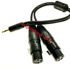 New 1/8″ 3.5mm male Stereo TRS Audio to Dual 2 Female 3 pin XLR cable
