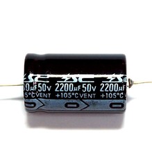 10pc Electrolytic Capacitor GHA 2200uF 50V 105℃ 2000hrs φ18x40mm Axial RoHS SC