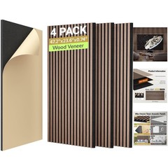Peel and Stick Acoustic Wood Panels – Stylish 4 Pack for Home Sound Insulation
