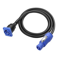 D-Type 3 Pin AC Powercon Female Panel Mount Socket to Powercon Male Power