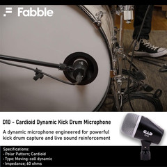 Stage7 7-Piece Drum Mic Kit with Cables & Cleaning Cloth for Studio & Live Sound
