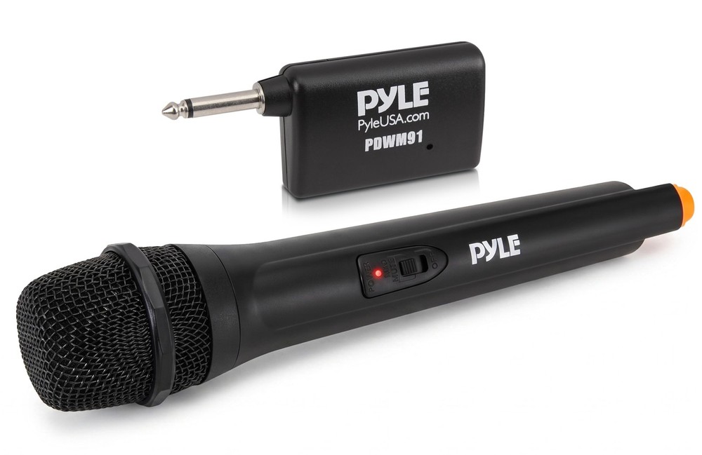 Pyle Portable VHF Wireless Microphone System – Professional One Size, Black