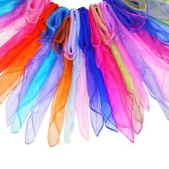 28pcs Dance Scarves Square Juggling Silk Play Movement Scarves Magic Tricks P…
