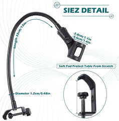 2 Sets Gooseneck Mic Stand 13 Inch Microphone Stand Flexible Gooseneck Desktop 3