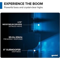 Gemini Sound WPX-2000TOGO Active Battery-Powered Column Line Array SpeakerSystem