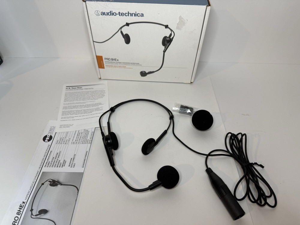 Audio-Technica PRO 8HEx Headworn Microphone Hypercardioid Great Cond W/ Box