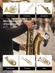 EBJ Wireless UHF Saxophone Microphone System, Clip Instrument Microphone Saxo…