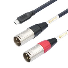 USB C Dual XLR Audio Cable Upgrade Type Male Stereo Cord Converter Adapter 3.3