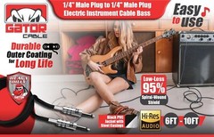 1/4” to 1/4” Male Mono Plug Cable Wire Cord Guitar Bass Instrument DJ Mixer