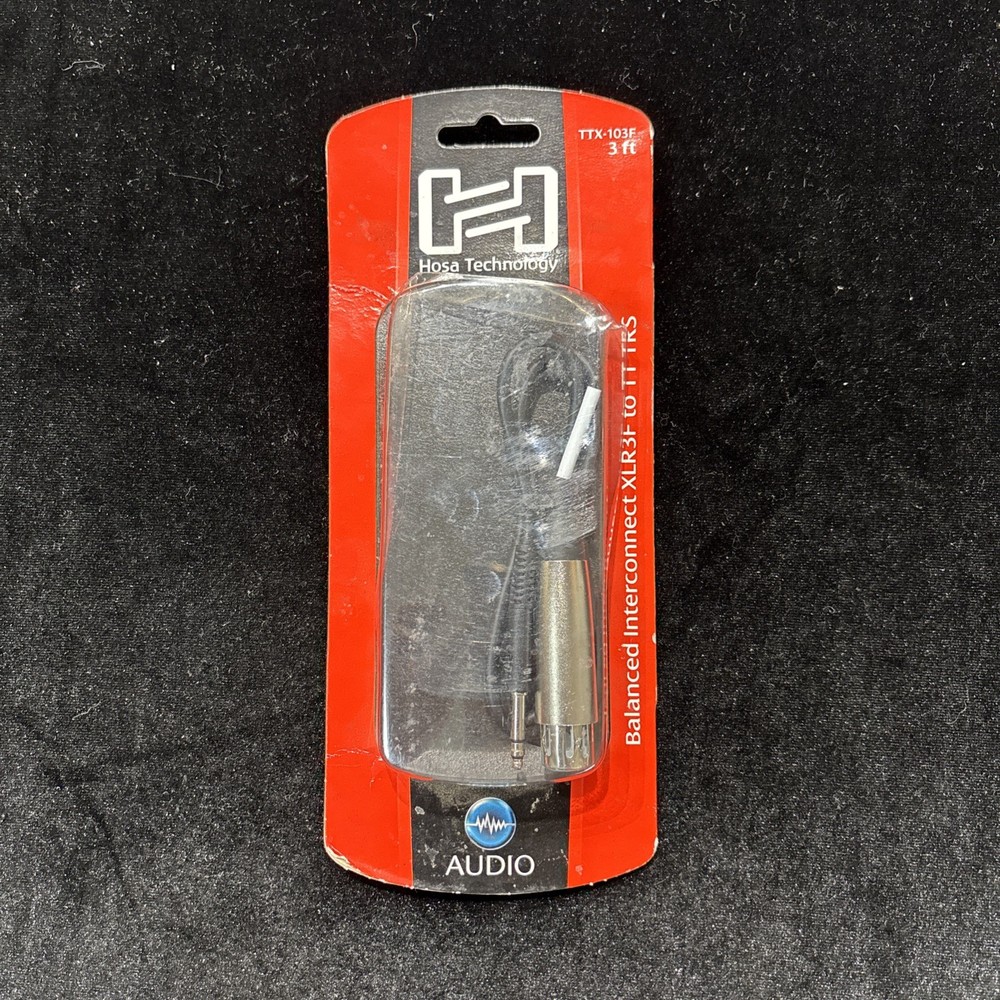 Hosa TTX-103F 3ft Balanced Interconnect – XLR3F to 1/4 in TRS NOS!!
