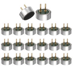 Cylindrical Electret Condenser Mic Inserts with Pins -40dB Pack of 20 Silver