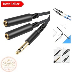 High-Quality 1/4″ TRS Splitter Cable 30cm – Gold Plated for Superior Sound