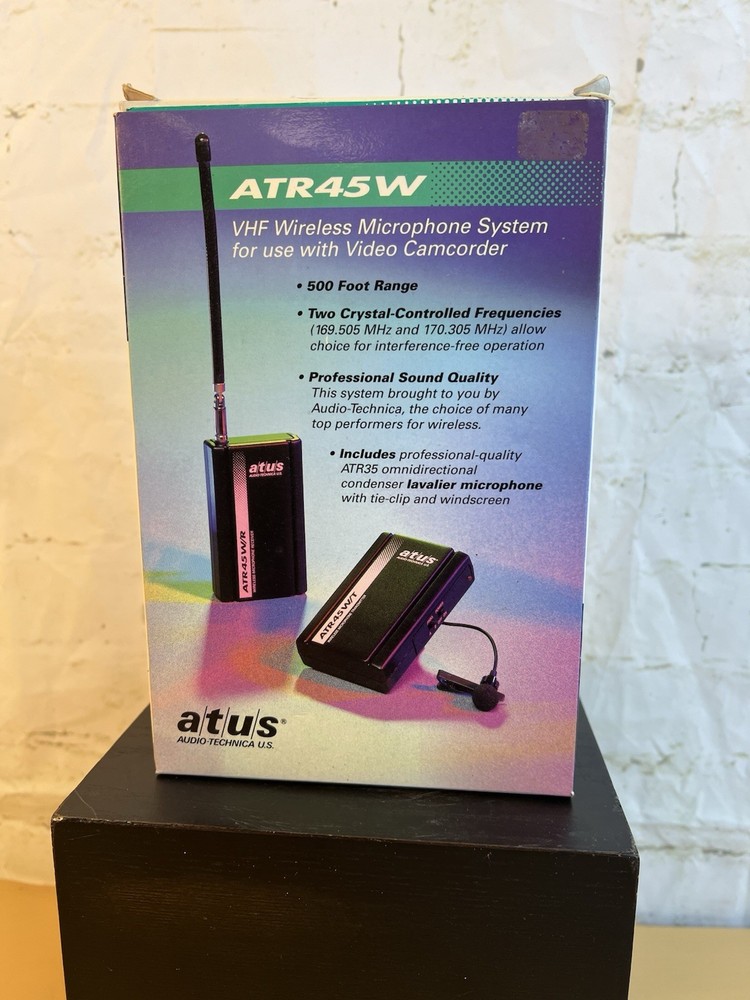 Audio Technica Atr45w VHF Wireless Microphone System For Video Camcorder New