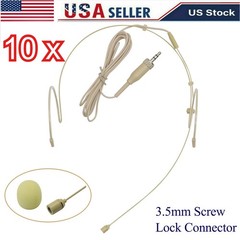 10x Microphone Headset Headworn Earset Mic for Sennheiser With 3.5mm Screw Lock