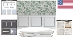 3-Frame Molding Kit – Durable 24″ x 24″ Pre-Cut Wall Decor Panels
