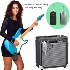 5.8GHz Wireless Guitar System – 4 Channels, Silver/Black//