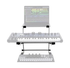 Rockville Dual Shelf Laptop+Controller Stand for Nektar Impact LX49+ Keyboard