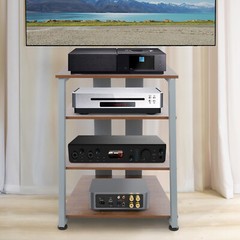 4-Layers AV Media Stand Stereo Stand Media Holder w/ Storage Shelves 110.23 lbs