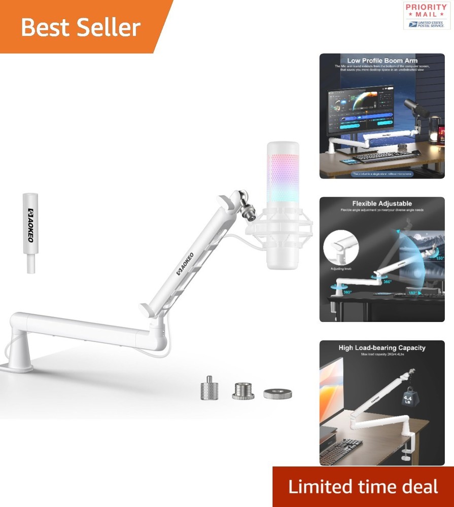 Adjustable Low Profile Microphone Arm Stand For Blue Yeti Snowball HyperX 80 cm