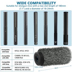Shotgun Mic Windscreen Deadcat Pop Filter 7.1″ Long for NTG3 NTG2 MKH416 MKH418