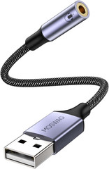 MOSWAG USB to 3.5Mm Jack Audio Adapter 0.65Feet/20Cm, External Sound Card Suppor