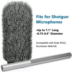 Shotgun Mic Windscreen Deadcat Pop Filter 7.1″ Long for NTG3 NTG2 MKH416 MKH418