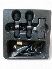 KINGLUCKY 2pc Wireless Microphone 2.4G Noise Cancelling Portable Interview