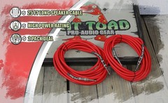 FAT TOAD Speaker Cables ¼ Male Jack 25ft DJ Cords – PA Audio Stage Studio Wires