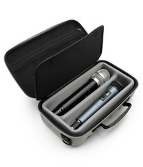 CM Dual Microphone Case fits 2 Wireless Mic System by Sennheiser or Shure, Gray