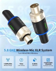 JOYO 5.8GHz Wireless Microphone System XLR Transmitter Receiver 100FT Range NEW!