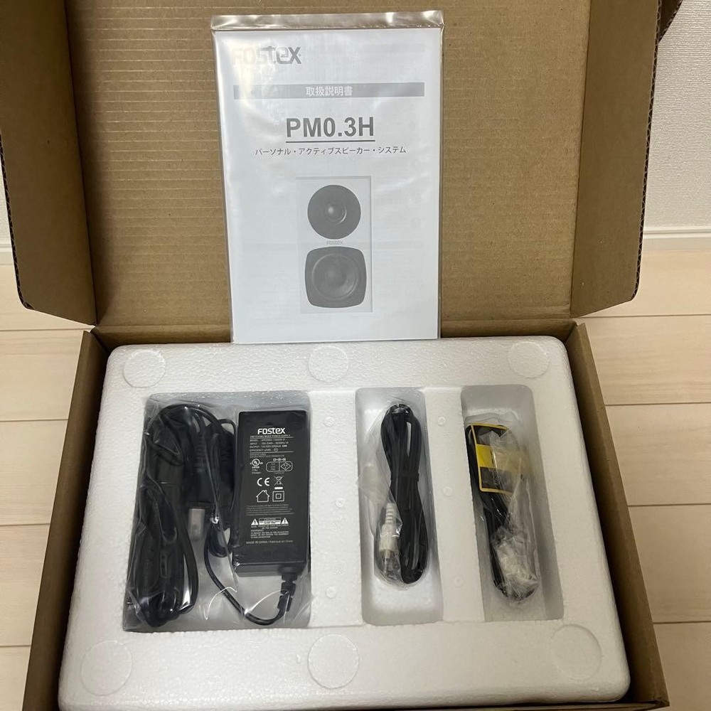 Fostex Active Speaker PM0.3H(B) Black with AC Adapter Mini-to-dual RCA Cable New